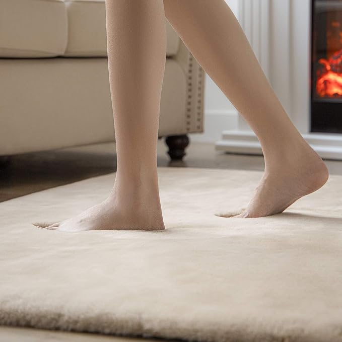 Ashler Faux Fur Rug, Upgraded Soft Faux Rabbit Fur, 2 x 3 Feet, Machine - Image 7