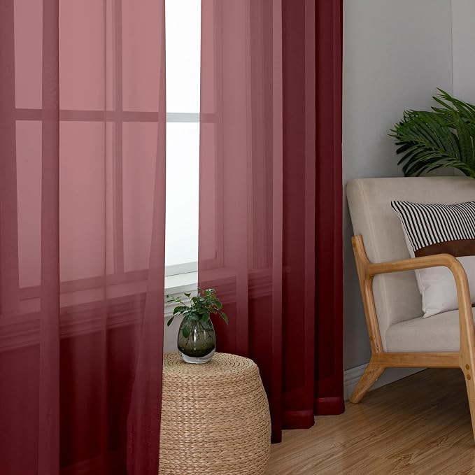OWENIE Sheer Curtains, Sheer Curtains 78 inch Length 2 Panels Set, Rod Pocket - Image 4