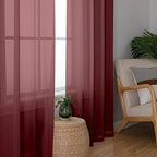 Aiyufeng 108 Inch Red Sheer Window Curtains - Image 2
