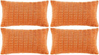 Fancy Homi 4 Packs Orange Fall Decorative Throw Pillow Covers 12x20 Inch by Fancy+Homi