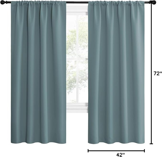 NICETOWN Greyish Blue Blackout Curtains Panels - Image 10