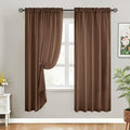 HOMEIDEAS Non-See-Through Brown Privacy Sheer Curtains, 52 X 72 Inches Long 2 by HOMEIDEAS