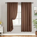 HOMEIDEAS Non-See-Through Brown Privacy Sheer Curtains, 52 X 72 Inches Long 2 by HOMEIDEAS