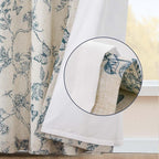 jinchan Floral Curtains Lined Linen Blend Curtain - Image 3