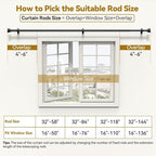 YaFex Curtain Rods 2 Pack 32-58 Inch, Heavy Duty 1 Inch Curtain Rod, Modern - Image 6