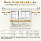 YaFex Curtain Rods 32-84 Inch, Heavy Duty 1 Inch Adjustable Curtain Rod - Image 6
