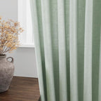 Nanspring Aqua Green Linen Curtains 102 Inches Long Rod Pocket Back Tab Drapes - Image 4