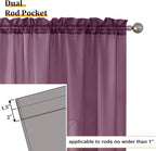 Aiyufeng Plum Purple Sheer Curtains 84 Inches Long 2 Panels, Solid Voile Top - Image 3