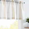 jinchan Striped Valance Farmhouse Window Treatment Linen Textured Drapes by JINCHAN