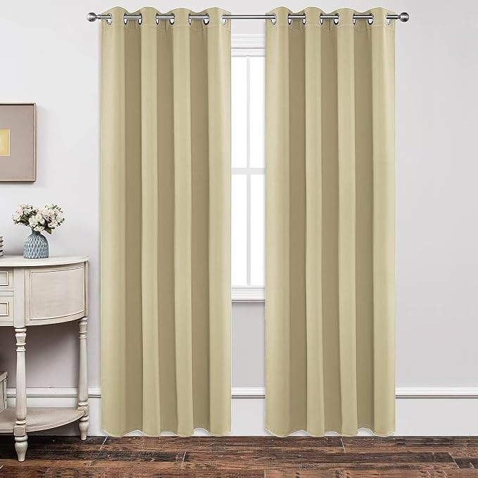 Joydeco Blackout Curtains 90 Inch Length 2 Panels Set, Thermal Insulated Long by JOYDECO