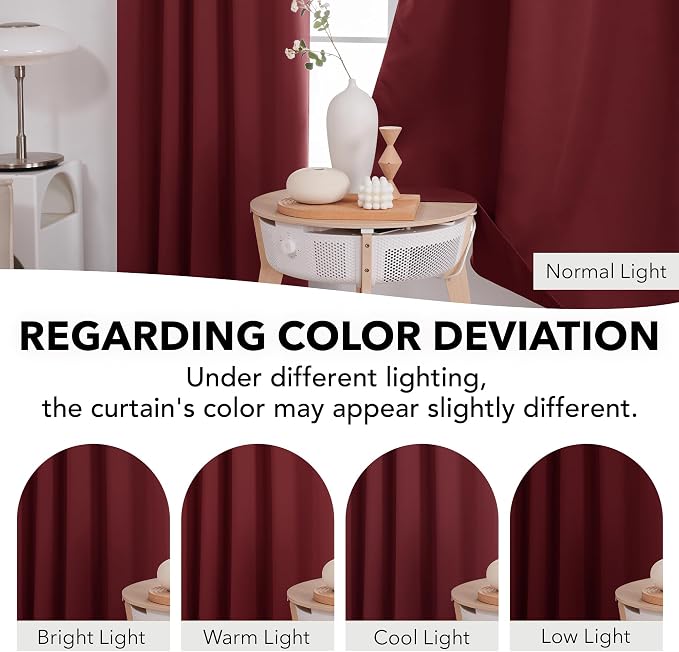 Deconovo Blackout Curtains, Thermal Insulated, W42 x L84 2 Panels, Back Tab - Image 6