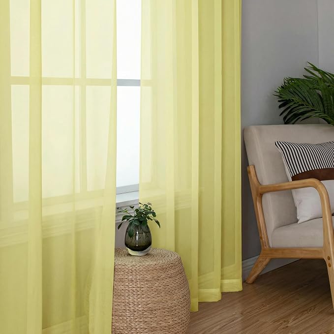 OWENIE Sheer Curtains 78 Inches Long 2 Panels Set - Image 8