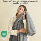 HIMEET Grey Ribbed Twin Blanket - Image 2