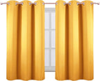 LEMOMO Yellow Blackout Curtains 34 x 54 Inch Length/Set of 2 Curtain - Image 2