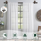 KAMANINA 2 Pack Curtain Rods No Drilling - Image 2