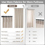 MIULEE Pinch Pleated Thick Linen Curtains 84 Inches Long 2 Panels - Image 6