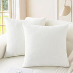 CaliTime Throw Pillow Covers Decorative 18 X 18 Inches Pack of 2 Cozy Chenille by CaliTime