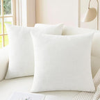 CaliTime Throw Pillow Covers Decorative 24 X 24 Inches Pack of 2 Cozy Chenille by CaliTime
