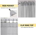 OVZME Light Grey Sheer Curtains 63 Inches Long 2 Panels - Image 2