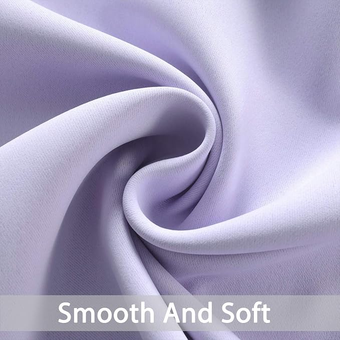 Yakamok Lilac Curtains 63 Inch Length Room Darkening Grommet Light Purple - Image 5