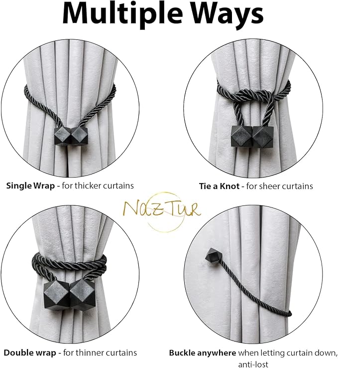 NazTur Magnetic Curtain Tiebacks- Upgrade 2022 - Image 4