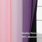 Pink&Purple Curtains 63 Inch Length 2 panels, Full Light Blocking Ombre - Image 5
