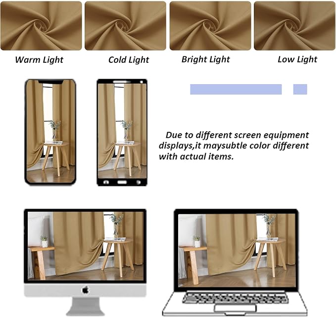 Simplebrand Ava Gold Short Blackout Curtains - Image 9