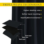 NICETOWN Black Blackout Curtains 78 inches Long 2 Panels Burg - Image 2