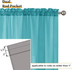 Aiyufeng Turquoise Sheer Curtains 63 Inch Length 2 Panels Set, Light Filtering - Image 3