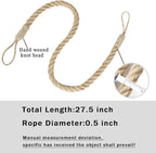 BEL AVENIR Jute Curtain Tiebacks Ropes Tie-Backs, Handmade Curtain Holdbacks - Image 2