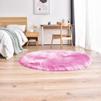 duduta Hot Pink Faux Sheepskin Round Rug 4x4 ft, Fluffy Shag Girls Bedroom - Image 6