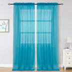 OWENIE Marine Sheer Curtains 96 Inch Length, Elegant Sheer Curtains by OWENIE