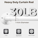 Zeerobee Curtain Rods for Windows 48 to 84, 1 Inch Industrial Wrap Around White - Image 4