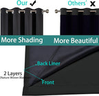 Yakamok 100% Blackout Curtains 96 Inches Long, 2 Thick Layers Heat and Full - Image 5