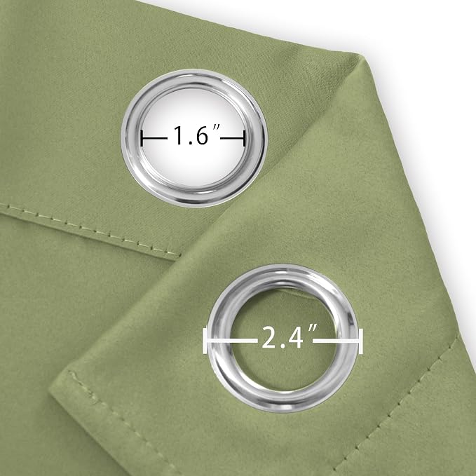 LEMOMO Sage Green Thermal Blackout Curtains/38 x 84 Inch/Set of 2 Panels Room - Image 5