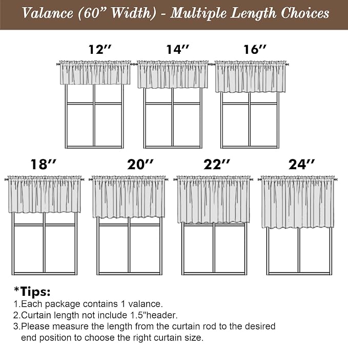 Chyhomenyc Blend Linen Valance for Windows, Light Filtering Blend Linen Solid - Image 4