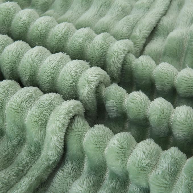 Sage Green Fleece Throw Blanket 50”×70” - Image 6
