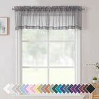 Aiyufneg 2 Panels Grey Sheer Valance by Aiyufeng