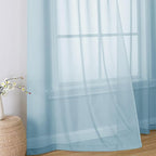 Simplebrand Light Blue Sheer Curtains 96 Inches Long, Light Filtering Sky Blue - Image 6