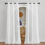 NICETOWN White Sheer Living Room Curtains 96 inches Long, Grommet Semi Sheer by NICETOWN
