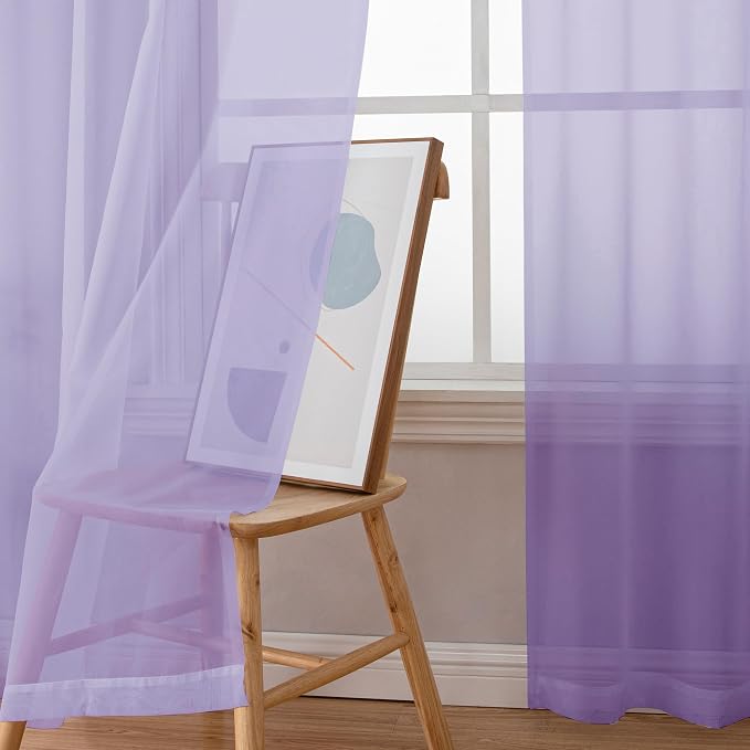 OWENIE Extra Long Sheer Curtains 96 inches Long - Image 4