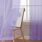 Chyhomenyc Lilac Sheer Curtains 63 Inch Length 2 Panels, Light Filtering Airy - Image 4