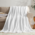 KMUSET Fleece Blanket White Queen Size Lightweight Cozy Plush Microfiber Bed by COZYBLANKETHappyHomeLife