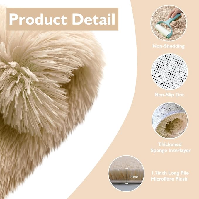 Ultra Soft Fluffy Area Rugs for Bedroom Living Room 10x14, Nursery Rug - Image 3