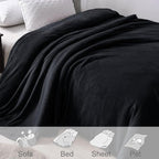 Exclusivo Mezcla Fleece Black Throw Blanket - Image 4
