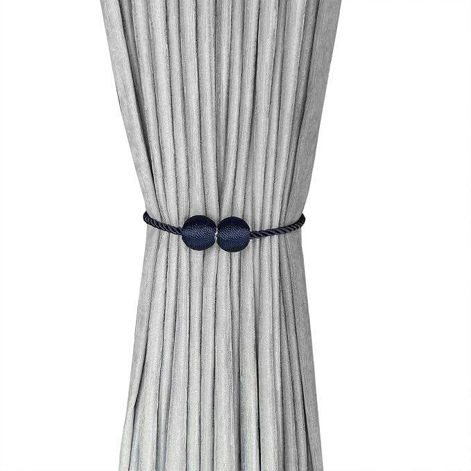 Melaluxe 6 Pack Magnetic Curtain Tiebacks, Decorative Curtain Holdbacks - Image 2