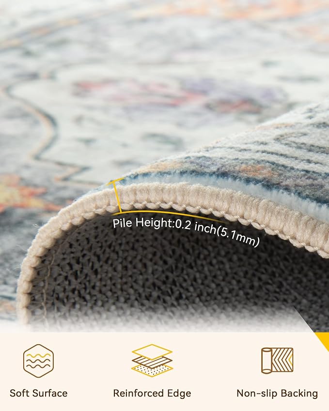 Area Rugs 2'6''x8' Runner Rug Non Slip Washable - Image 2