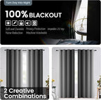 SimpleHome 100% Blackout Ombre Room Darkening Curtains - Image 2
