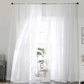 OWENIE Extra Long White Sheer Curtains 144 inch 2 Panels Set, Translucent by OWENIE