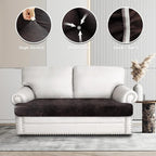 Leather Look Couch Cushion Covers Sofa Seat Slipcovers Sets Couches Furniture - Image 6